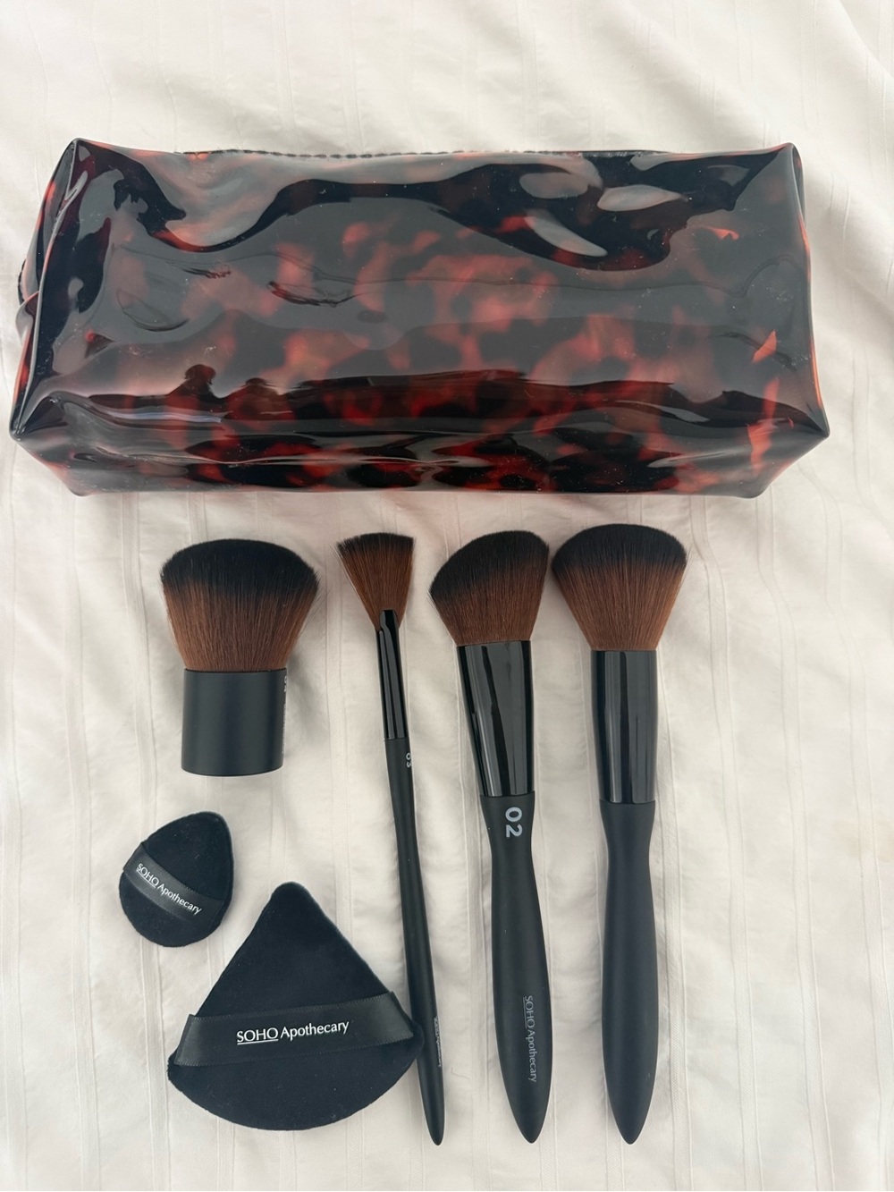SOHO Apothecary Makeup Brush Set with Tortoiseshell Bag - NWOT